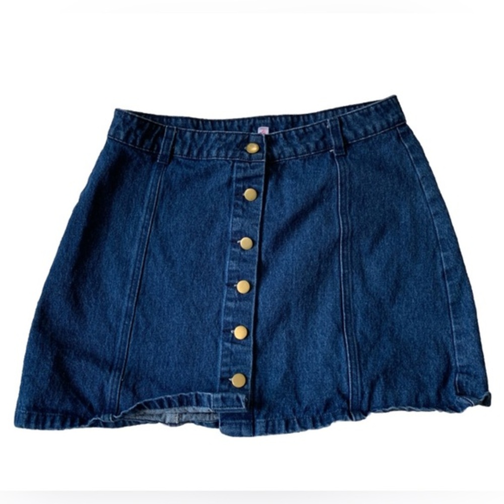 Mittoshop Vintage Jean button-up skirt. (Large)